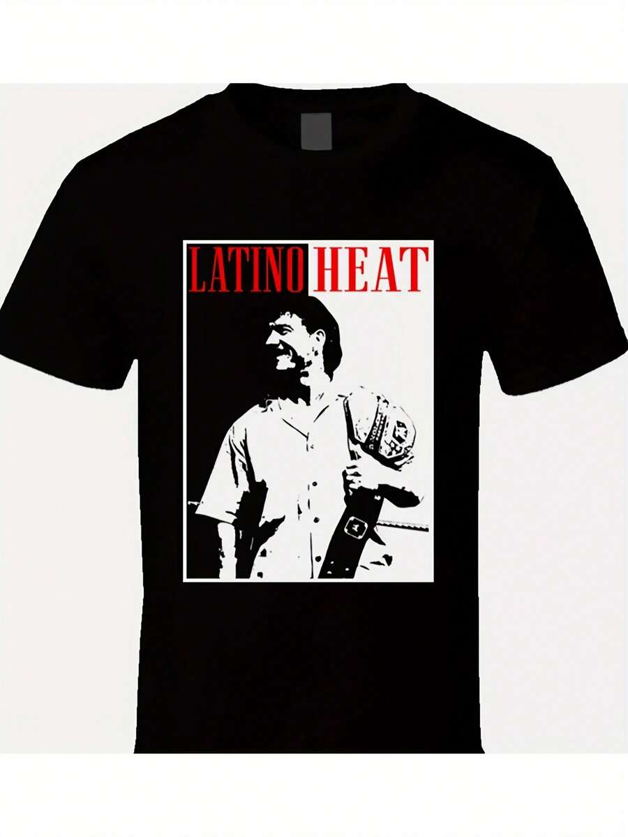 Eddie Guerrero Latino Heat Pro Wrestling Legend  Style T Shirt Gift For Men, Tops For Men 230g - 黑色 - 查看 1