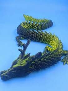 Adorno de paisaje de acuario de 90 centímetros con dragón chino impreso en 3D, artesanía distintiva de dragón divino y articulaciones móviles
