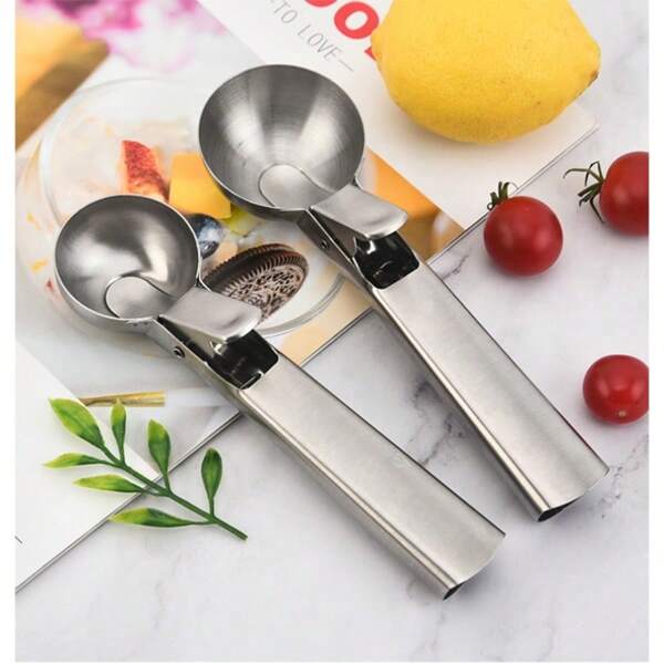 Cuchara multiusos de acero inoxidable para helado, cuchara rebotante para helado, cuchara para postre de helado, cucharón para fruta