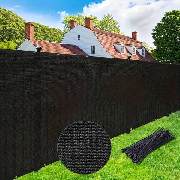 Outdoor Fence Privacy Screen Durable Shade Cloth Mesh Barrier With Cable Zip Ties Heavy Duty Included For Ultimate Backyard Seclusion And Protection Black