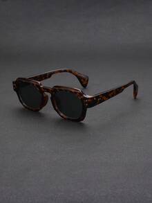 1 件男士方形框架耳钉装饰复古个性化街头风格时尚眼镜，非常适合派对装饰、夏季户外旅行、海滩度假，成为街头时尚焦点 - 彩色 - 查看 14