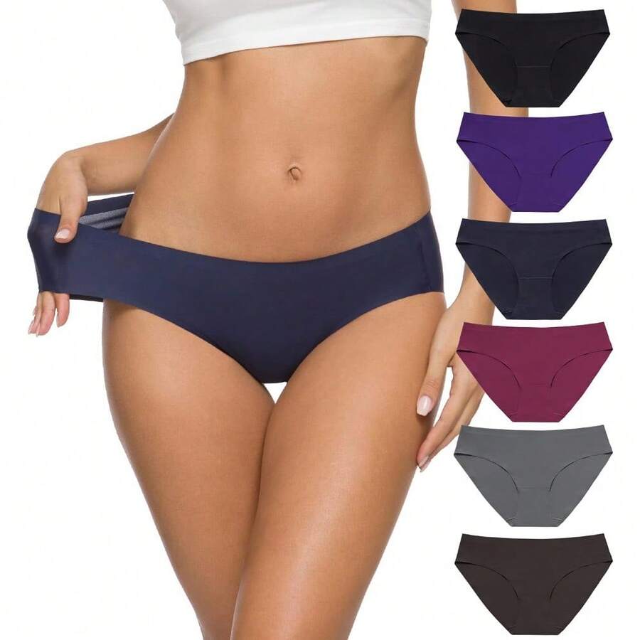 ALTHEANRAY Women's Seamless Hipster Underwear No Show Panties Soft Stretch Bikini Underwears Multi-Pack - Color9 - 查看 1