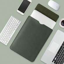 1pc Portable Multi-Function Laptop Sleeve Case, Fits 13/13.3/14/15/16 Inch Laptop, Tablet, IPad, Convenient Carrying Pouch, PU Notebook Protective Bag, Office Supplies Organizer