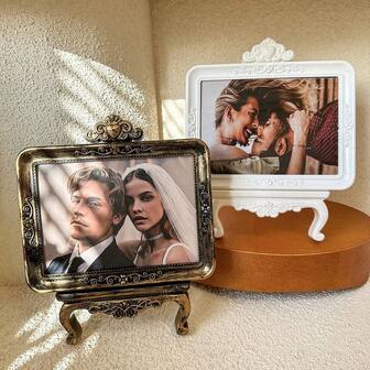 1pc European Retro 3D Carved Photo Frame, 7 Inch, Suitable For Home, Bedroom, Study, Living Room Or Office, Exquisite Gift For Christmas, Easter, Valentine's Day, Graduation, New Year, Birthday, Holidays (Frame Material: ABS Plastic)