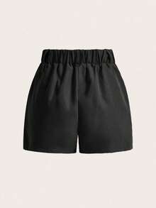 Pantalones cortos de bolsillo para señora con cinturón - Negro - Ver 4