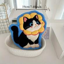 Toalla de mano de felpa de coral con diseño de gato lindo - de secado rápido, súper absorbente y suave, fácil de colgar en la cocina y el baño, toalla de mano absorbente y linda con dibujos animados de felpa de coral para la cocina y el baño, conveniente para secar en cualquier momento