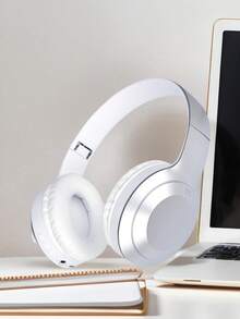 全耳覆蓋和可伸縮設計的新款掛耳式無線耳機,適用於商務和手機,具有hd通話、折疊大耳罩、hifi重低音和超長電池壽命,是廉價禮品無線耳機 - 銀色 - 查看 3