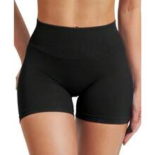 VOYJOY Women Workout Impact Shorts 3.6"/ 4.5"/ 6" Scrunch Butt Lifting Gym Seamless Booty Biker Shorts - Black - View 3