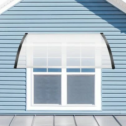 Front Door Canopy Outdoor Awning, Canopy For Front Door, Weather And Snow Proof, Rain Shelter For Door Arch Canopy, Silence, Transparent, Window Awnings