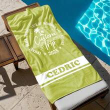 1pc Custom Group Trip 2025 Beach Towels,Personalized Text&Name,Soft Quick-Dry Pool Towel,Vacation Gifts For Traveler,Beach Family Friends Girls Besties Sisters Trip,Pool Party,Vacay Mode, Teens Pool Towel,Back-To-School Gift,Holiday Gift - one-size - View 4