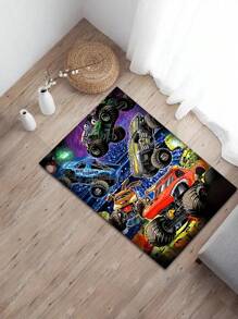 1 Stück Monster Truck Grafik Design dekorativer Teppich, Nachttisch Teppich, Schlafzimmer Teppich, Büro Teppich, Wohnzimmer Teppich, Heim Dekor Teppich, bedruckter Teppich, Fensterbank Teppich, geeignet für Heim Dekoration Teppich, Wohnzimmer Teppich, Teppich, Wohnzimmer Bereich Teppich, kleiner Bereich Teppich, Matte, Heim Dekor, großer Wohnzimmer Teppich, Wohnzimmer Heim Dekor, Raum Dekor, waschbarer Teppich