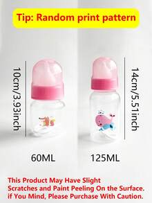 PETSIN 1 件装卡通设计婴儿奶瓶，适用于新生小猫小狗宠物喂奶瓶，带奶嘴 - 彩色 - 查看 9