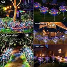 1個/2個/4個 太陽能戶外煙火燈，防水 8 種照明模式，60-720LED DIY 景觀燈，適用於露營、野餐、派對、花園、院子、露台、小徑、草坪和聖誕節裝飾 - 黑色 - 查看 7