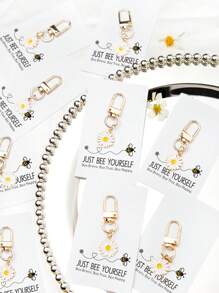 1/5/10 pièces Set de porte-clés avec phrases inspirantes, abeille, marguerite, tournesol. Ensemble de porte-clés cadeaux, multi-usage, charm de sac, pendentif de voiture, décoration de coque de téléphone, support d'écouteurs