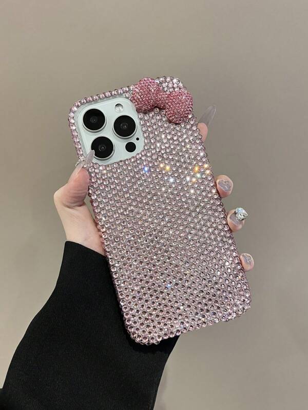 Phone Case, Phone Cover, 3D Bowknot Crystal Studded Phone Case, Cell Phone Cover, Phone Sleeve Case, Slim Case, Classic Case, Hybrid Case