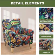 Local Delivery - Banquet Armchair Slipcover Printed Chair Covers With Arms Stretch Club Chair Slipcover Soft Armchair Sofa Covers Anti-Slip Furniture Protector For Dogs Pets Home Living Room Decor, 14 - 48 - 查看 3
