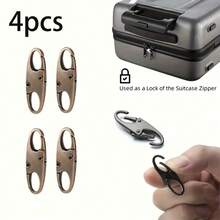 4 Packs Anti-Theft Zipper Clips – Secure Locking Zipper Pulls Replacement – Versatile Black Multi-Purpose Hooks – Double Opening Universal Connector