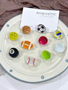 发夹 5 件可爱迷你运动发夹（篮球、足球、棒球、乒乓球），节日送给她的完美礼物发饰优雅爪夹，学校用品，大学