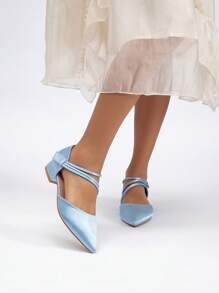 1 par de nuevos zapatos de tacón alto de punta fina de moda para el verano, zapatos con tacón bajo para adolescentes y estudiantes, bailarinas casuales para exteriores, zapatos de PUnta blanca de moda y cómodos