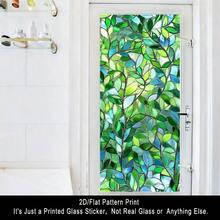 1PC, 2D Flat Dense Vine Green Pattern Frosted Glass Window Film, Transparent PVC Adsorption Glass Door And Window Decoration, Removable Reusable Glass Stickers. 17.71x39.37 Inches (45x100 Cm), Suitable For Home, Kitchen, And Room Use - 17.71*39.37in (45*100cm) - 查看 7