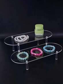 1pc Acrylic Transparent Display Stand, Multi-Layer Ladder Display Stand, Accessories Jewelry Cosmetic Display Stand, Transparent Storage Display Holder, Cake Stand, Perfume Stand, Easy To Assemble, Table Display Stand