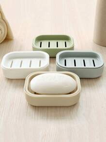 1pc Japanese-Style Double Layer Soap Dish / Creative Bathroom Handmade Soap Dish / Plastic Soap Holder / Soap Box / Bathroom Student Soap Box / Home Travel Portable Soap Box / Double Layer Drainage Soap Box