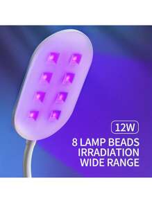 1 Stück LED Harz-Aushärtelampe - 12W Licht, tragbare USB-betriebene klappbare Glühlampe mit 8 Perlen, Schwanenhals-Design für schnelles Aushärten von Harz, Schmuckherstellung und handgefertigte Dekorationen, Bastelzubehör für DIY-Projekte | Faltbarer Lampenkopf | Lichthärtungslampe, Schmuckherstellung Artikel