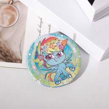 MY LITTLE PONY Insignia con purpurina Mi pequeño Pony rosada, diseño de dibujos animados adorable para mochila y uniforme: regalo perfecto para la vuelta al cole, fiesta de graduación o celebración de cumpleaños