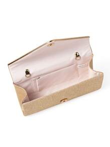 1pc Metal Bar Decor Evening Clutch Bag, With Basic Storage Function To Hold Small Items Like Phones, Lipstick, Compacts, Cards Etc. Convenient To Carry And Access. Suitable For Formal Dinners, Balls, High-End Social Gatherings. Classic Velvet Material With Unique Line Design, Elevates The Elegant Aesthetic Of Formal Outfits And Showcases Refined Taste, A Practical Accessory To Enhance Formal Attire.