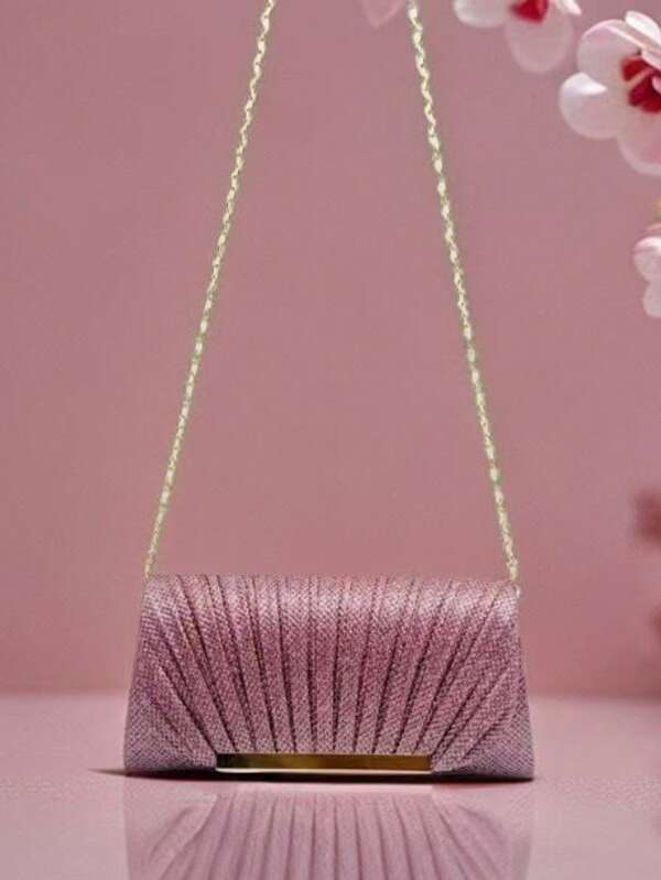 Borsa lucida, borsa piccola unica, borsa a tracolla con catena alla moda, borsa a tracolla, clutch da sera