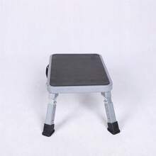 1pc Outdoor Minimalist Portable Foldable Footstool, Home Bathroom Anti-Slip Small Step Stool, 4-Legged Stepladder School Supplies, Back To School - Black - View 3