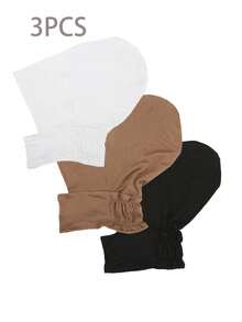 3 chiếc mũ co giãn Viscose dành cho nữ, khăn quàng cổ ấm áp thoải mái, khăn trùm đầu cho người Hồi giáo, mũ trùm đầu Balaclava màu trơn đơn giản, thích hợp để đội hàng ngày cho trang phục - Mũ co giãn 3PCS - Xem 16
