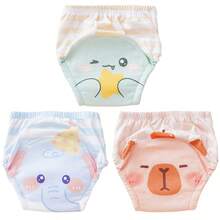 5pcs/Pack Baby Washable Potty Training Pants With Printed Patterns, Reusable Baby Underwear For Toilet Training, Suitable For Newborn, Toddler Boys And Girls