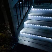 Solar Strip Lights ,600LED/32.8Ft ,300 LED/16.4Ft,  Light Strip Stairs Step Lights Outdoor Waterproof, 8 Lighting Mode Auto ON/Off Light Strips For Christmas Gazebo Canopy Pool Stairs Porch Coop - Trắng/16,4FT/300LED - Xem 6