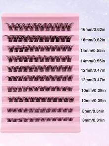Rikuaild 120 件 D 卷睫毛簇可重复使用单根睫毛自然柔软睫毛簇 DIY 睫毛延长易佩戴旅行必备化妆工具睫毛簇、睫毛簇、单根睫毛、睫毛、假睫毛 - D - 查看 3