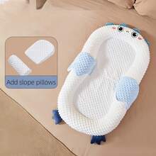 1set Cute Infant Bed Enclosure Set, Newborn Bionic Sleeping Bed Movable Baby Bassinet, Includes Incline Mattress