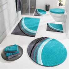 Mykonos Bath Mat, Non-Slip Bath Rug, Turquoise, Size 60x100 Cm - Cozy Deep Pile, Suitable For Underfloor Heating (Other Colors, Sizes)