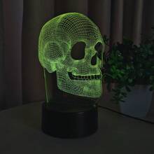 1 Stück 3D Schädel-förmige LED Tischlampe, USB betrieben - Moderne Schreibtisch Dekoration, geeignet für Schlafzimmer, Büro, Halloween Geschenk, Stimmungsbeleuchtung, Büroschreibtischlampe, Dekorationsbeleuchtung, Heim-Atmosphäre, Kreatives Design, Wohndekoration