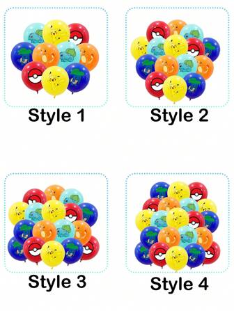 pokemon Set de 10/20/30/40 globos de látex de para decoración de fiesta de cumpleaños, globos para cumpleaños perfectos como regalo de cumpleaños, decoración de pared para fiesta de