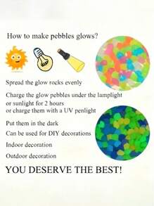 10/100/200/300 pezzi - Accessori da giardino in pietra luminosa, decorazione per micropaesaggio, acquario, patio esterno, prato, kit per percorsi. Ciottoli, pietre e rocce decorative luminose per giardino e vialetti. Possono essere usati come ornamenti da giardino o decorazioni per acquario. (Diventano più luminosi se esposti alla luce solare o artificiale.)
