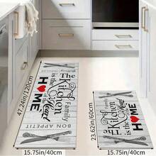 1pc/2pcs Kitchen Mat Set - Knife Fork Spoon Pattern Kitchen Decor Mat, Suitable For Sink, Bedroom, Living Room, Dining Room, Kitchen Floor Mat, Absorbent Drainage Mat, Suitable For Kitchen, Living Room, Entrance, Balcony, Home Decor, Anti-Stain, Cafe, Bar, Holiday, Party, Bedroom, Bath Mat, Room Decor - Multicolor - View 19