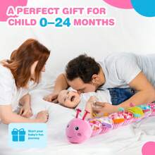 1 قطعة ألعاب رضيع بنت من سن 0-3-6 أشهر، حيوان محشو موسيقي، لعبة دودة من القماش المخملي مع صوت خرتشة والصقصقة، لعب الحواس والمعرفة الحسية للرضع من 6-9-12 شهرًا، الأساسيات الهدايا لأعياد الميلاد والحمام