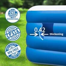 Inflatable Swimming Pool 79 X 58 X 29 Thickened Family Above Ground Pool For Outdoor Backyard Garden Summer Water Party - Blue - View 4