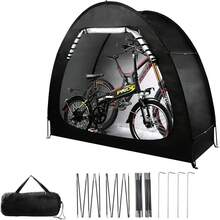 Portable Waterproof Bike Storage Shed Tent 2-4 Bicycles Durable Outdoor Shelter - 黑色 - 查看 10