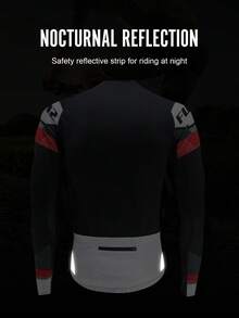 Men's Breathable Elastic Quick-Dry Long Sleeve Cycling Jersey - Black - View 4