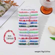 8/12 Stücke bunte Armband-Sets aus Polymer-Ton mit Dopamin-Kreuz-Design, Sommer-Strandurlaubs-Accessoires