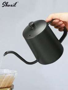 shoxil 1PC 350ml/600ml Stainless Steel Gooseneck Pour Over Kettle - Precision Coffee Dripper With Lid For Home & Professional Brewing - Black - View 6