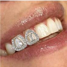 New 18K Gold Plated Geometric Water Drop Teeth Grillz, Unisex Hip-Hop High-End Hiphop Teeth Grillz