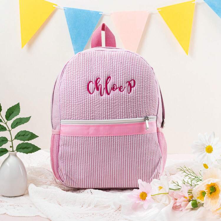 Kids Backpack, Personalized Children's Backpack, Bubble Chiffon School Style Backpack, Classic Cute Kids Schoolbag, Children's Gift, Boys & Girls Backpack, Multi-Functional, Decorative, Letter Pattern, Fashion, Modern, Colorful, Cute, Casual, Customized, Personalized, Unique, Personalized Custom, Ideal Gift For Him, Ideal Gift For Her - Backpack - View 5