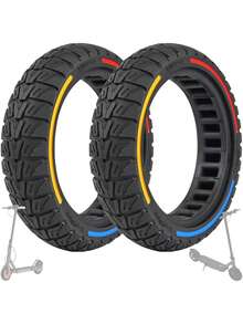 GLDYTIMES 8.5 Inch Off-Road Solid Rubber Tire Replacement For Gotrax GXL V2/XR/APEX XL Hiboy S2/S2R M365/Pro Electric Scooter 8.5 Inch Solid Tire Replacement (Black 2Pcs) - Multicolor - View 12